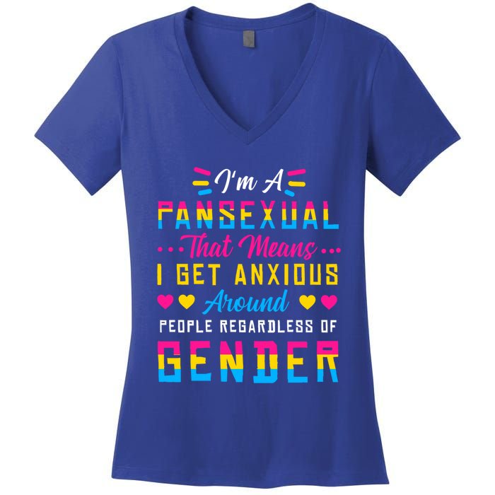 Pansexual Pride Flag Lgbtq Nonbinary Genderfluid Clothing Gift Women's V-Neck T-Shirt