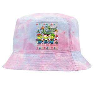 Pizza Planet Food & Fun Space Port Funny Christmas Ulgy Tie-Dyed Bucket Hat