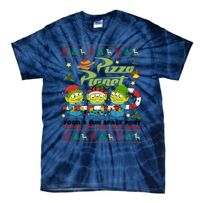 Pizza Planet Food & Fun Space Port Funny Christmas Ulgy Tie-Dye T-Shirt