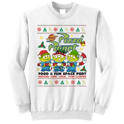 Pizza Planet Food & Fun Space Port Funny Christmas Ulgy Sweatshirt