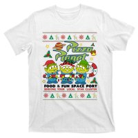 Pizza Planet Food & Fun Space Port Funny Christmas Ulgy T-Shirt