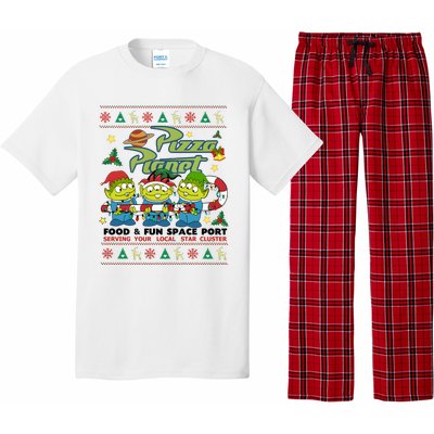 Pizza Planet Food & Fun Space Port Funny Christmas Ulgy Pajama Set