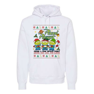 Pizza Planet Food & Fun Space Port Funny Christmas Ulgy Premium Hoodie