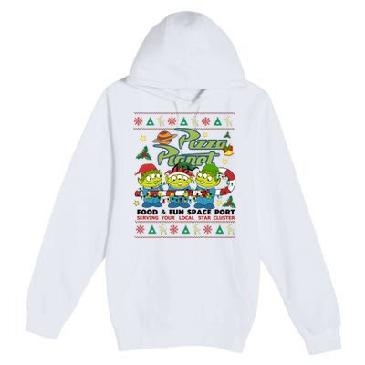 Pizza Planet Food & Fun Space Port Funny Christmas Ulgy Premium Pullover Hoodie