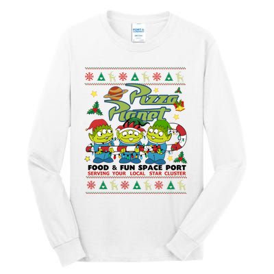 Pizza Planet Food & Fun Space Port Funny Christmas Ulgy Tall Long Sleeve T-Shirt