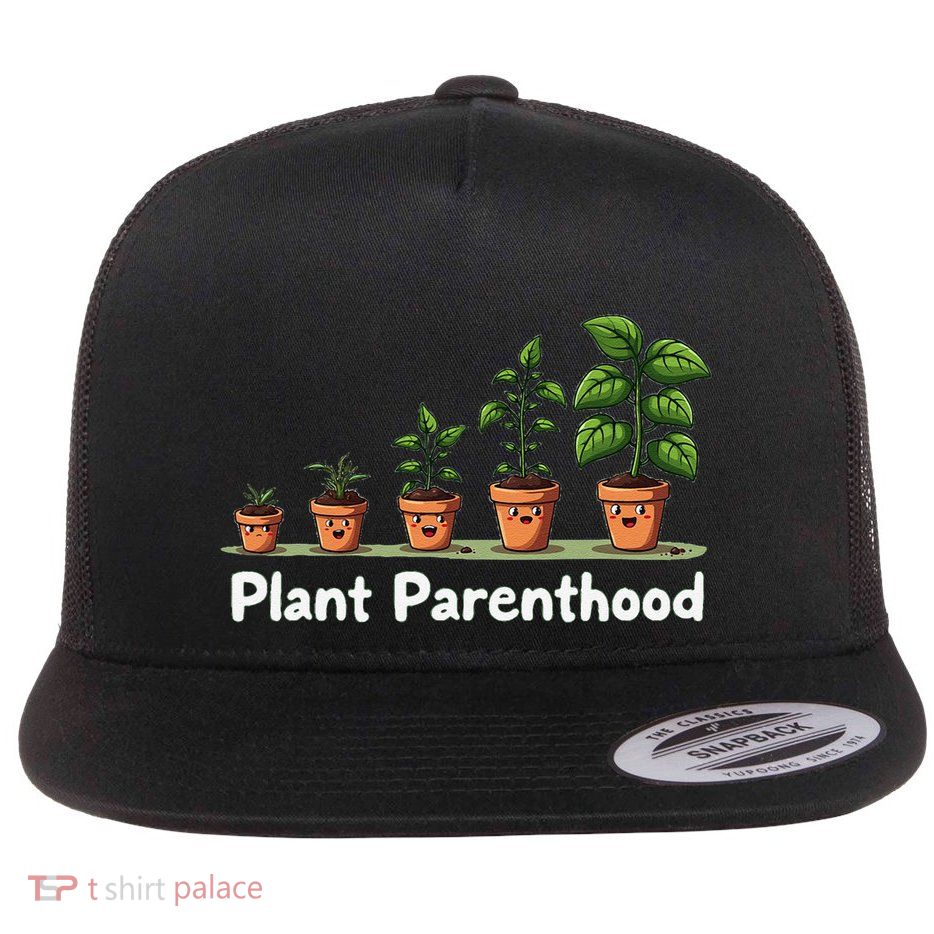 Plant Parenthood For Plant Moms & Dads Funny Cute Flatbill Hat