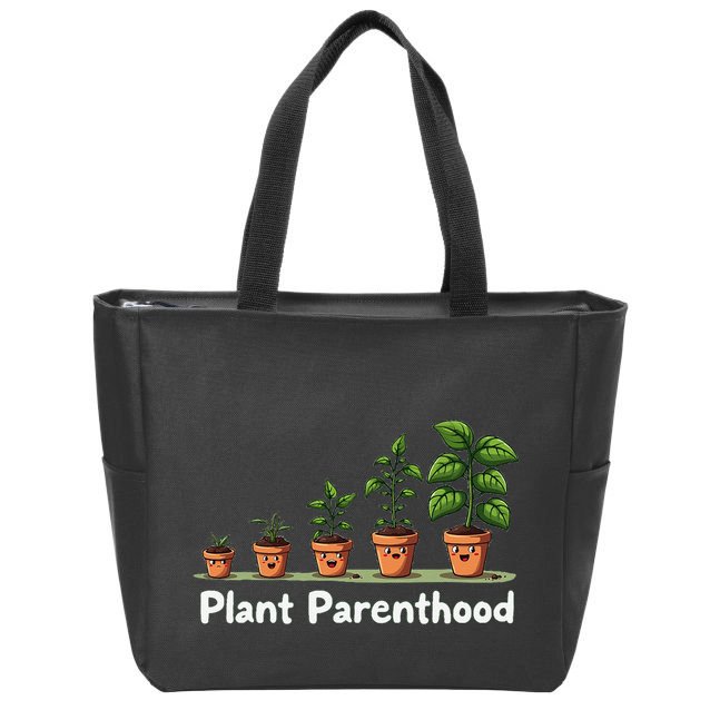 Plant Parenthood For Plant Moms & Dads Funny Cute Zip Tote Bag
