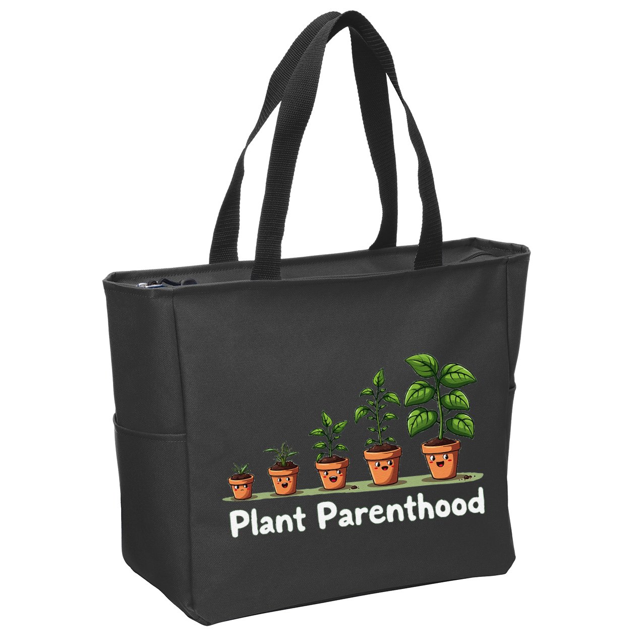 Plant Parenthood For Plant Moms & Dads Funny Cute Zip Tote Bag