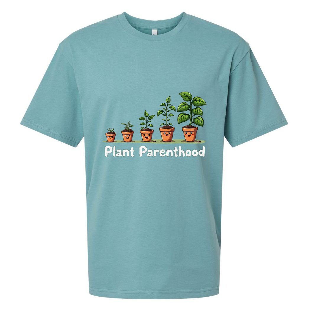 Plant Parenthood For Plant Moms & Dads Funny Cute Sueded Cloud Jersey T-Shirt
