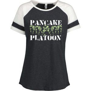 Pancake Platoon Funny Offensive Lineman Football OLine Enza Ladies Jersey Colorblock Tee