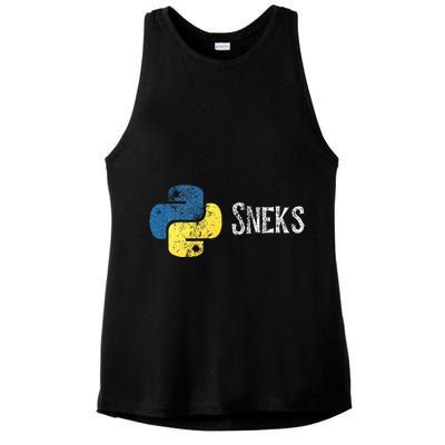 Python Programming Funny Programmer Python Logo Sneks Gift  Ladies PosiCharge Tri-Blend Wicking Tank