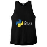 Python Programming Funny Programmer Python Logo Sneks Gift  Ladies PosiCharge Tri-Blend Wicking Tank