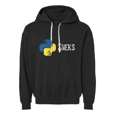 Python Programming Funny Programmer Python Logo Sneks Gift  Garment-Dyed Fleece Hoodie