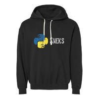 Python Programming Funny Programmer Python Logo Sneks Gift  Garment-Dyed Fleece Hoodie