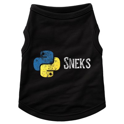 Python Programming Funny Programmer Python Logo Sneks Gift  Doggie Tank