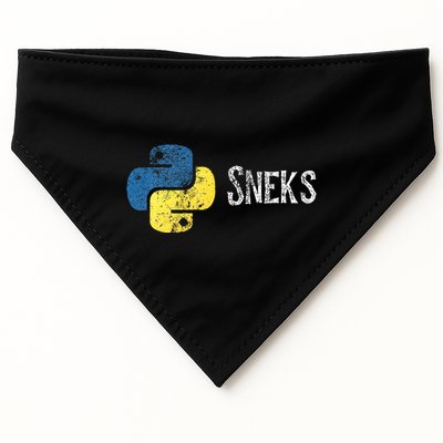 Python Programming Funny Programmer Python Logo Sneks Gift  USA-Made Doggie Bandana