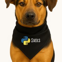 Python Programming Funny Programmer Python Logo Sneks Gift  USA-Made Doggie Bandana