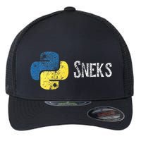 Python Programming Funny Programmer Python Logo Sneks Gift  Flexfit Unipanel Trucker Cap