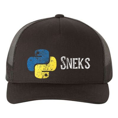 Python Programming Funny Programmer Python Logo Sneks Gift  Yupoong Adult 5-Panel Trucker Hat