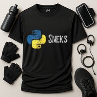 Python Programming Funny Programmer Python Logo Sneks Gift  Performance Shirt