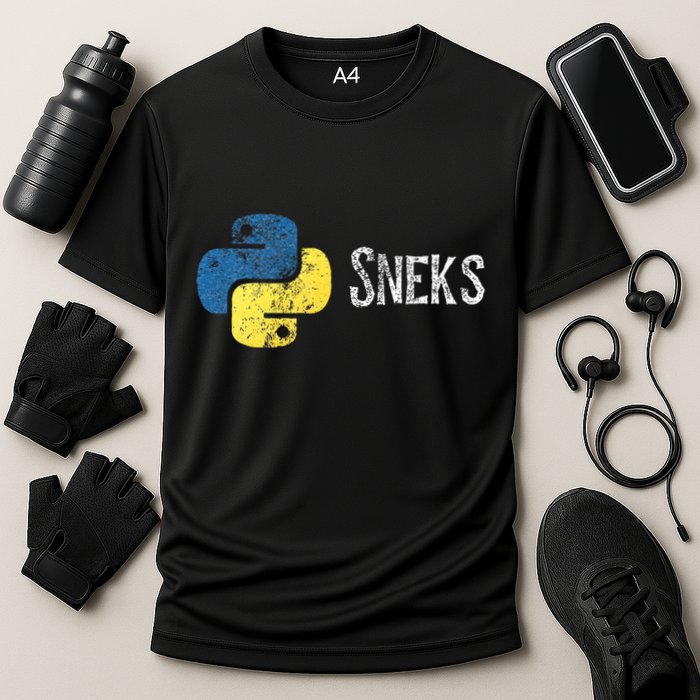 Python Programming Funny Programmer Python Logo Sneks Gift  Performance Shirt