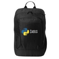 Python Programming Funny Programmer Python Logo Sneks Gift  City Backpack