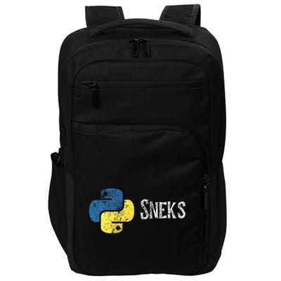 Python Programming Funny Programmer Python Logo Sneks Gift  Impact Tech Backpack