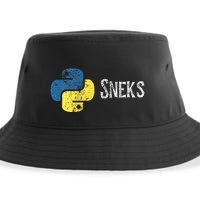 Python Programming Funny Programmer Python Logo Sneks Gift  Sustainable Bucket Hat