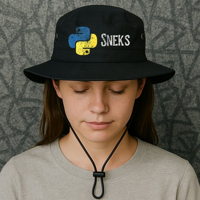 Python Programming Funny Programmer Python Logo Sneks Gift  Bucket Hat