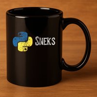 Python Programming Funny Programmer Python Logo Sneks Gift  11oz C Handle Ceramic Mug
