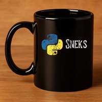 Python Programming Funny Programmer Python Logo Sneks Gift  11oz C Handle Ceramic Mug