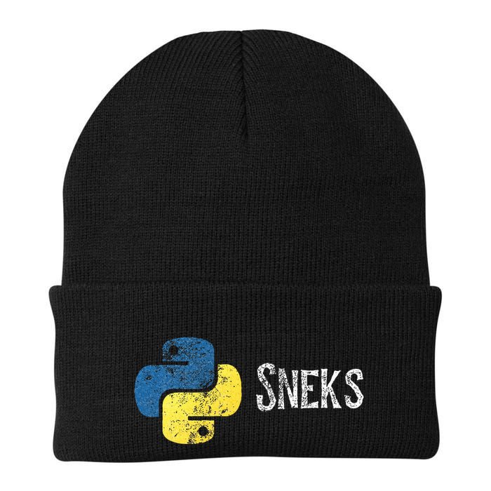 Python Programming Funny Programmer Python Logo Sneks Gift  Beanie