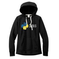 Python Programming Funny Programmer Python Logo Sneks Gift  Women's Fleece Hoodie
