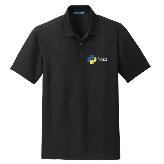 Python Programming Funny Programmer Python Logo Sneks Gift  Dry Zone Grid Polo