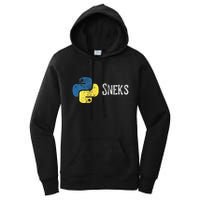 Python Programming Funny Programmer Python Logo Sneks Gift  Women's Pullover Hoodie