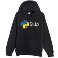 Python Programming Funny Programmer Python Logo Sneks Gift  Premium Pullover Hoodie