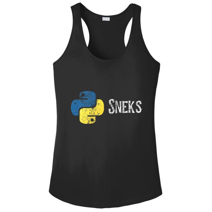 Python Programming Funny Programmer Python Logo Sneks Gift  Ladies PosiCharge Competitor Racerback Tank