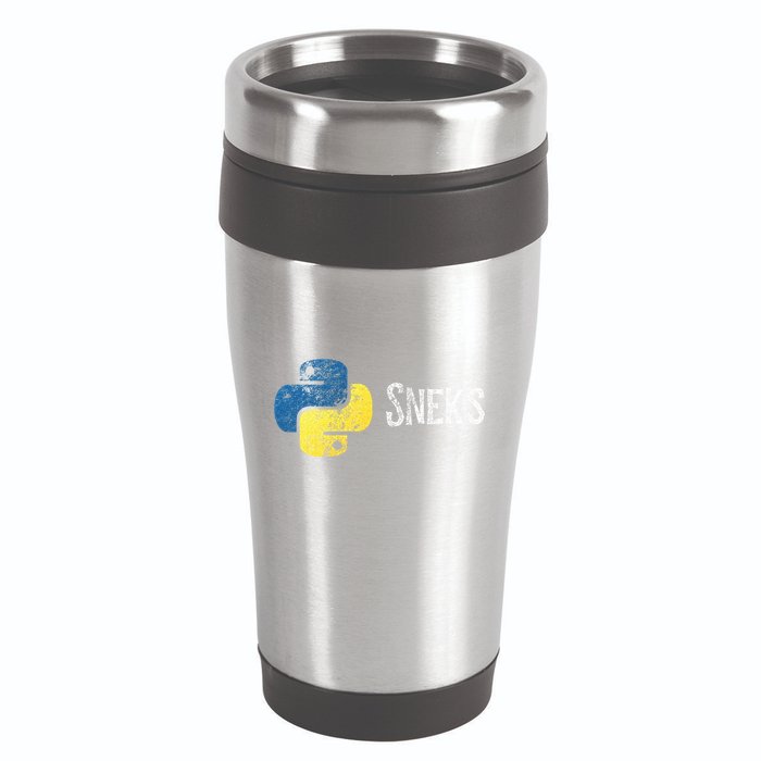 Python Programming Funny Programmer Python Logo Sneks Gift  16oz Travel Tumbler