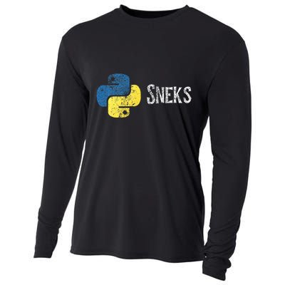 Python Programming Funny Programmer Python Logo Sneks Gift  Cooling Performance Long Sleeve Crew