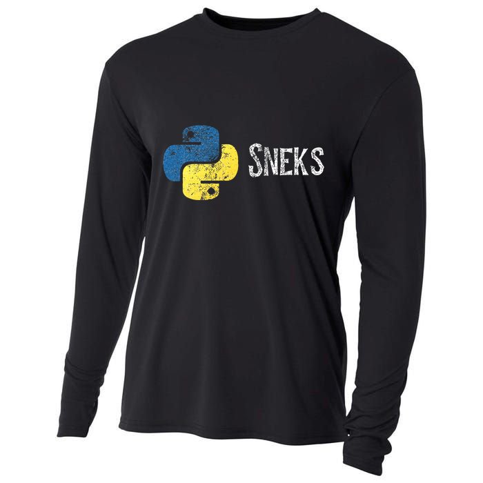 Python Programming Funny Programmer Python Logo Sneks Gift  Cooling Performance Long Sleeve Crew