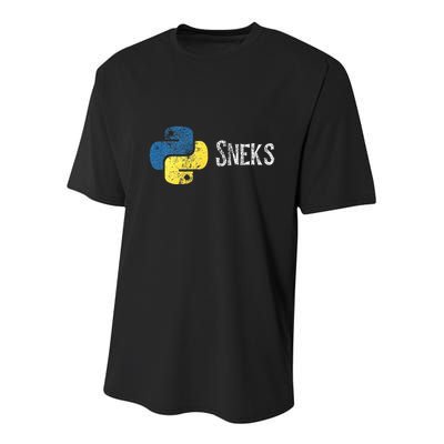Python Programming Funny Programmer Python Logo Sneks Gift  Youth Performance Sprint T-Shirt