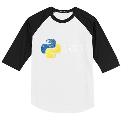 Python Programming Funny Programmer Python Logo Sneks Gift  Baseball Sleeve Shirt