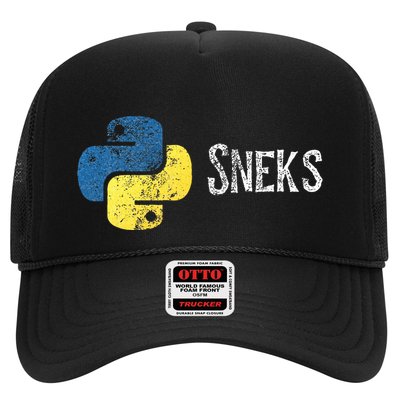 Python Programming Funny Programmer Python Logo Sneks Gift  Trucker Hat