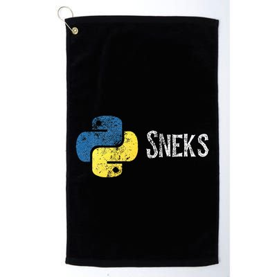Python Programming Funny Programmer Python Logo Sneks Gift  Golf Towel