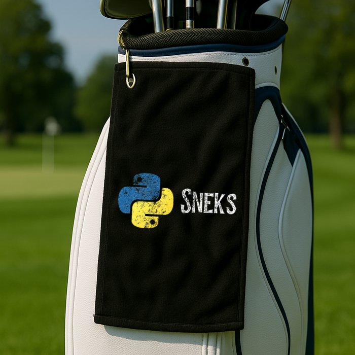 Python Programming Funny Programmer Python Logo Sneks Gift  Golf Towel