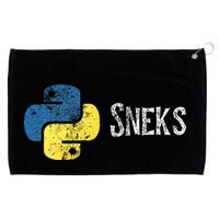Python Programming Funny Programmer Python Logo Sneks Gift  Grommeted Golf Towel