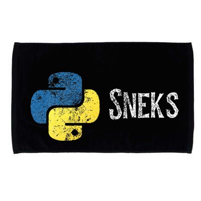 Python Programming Funny Programmer Python Logo Sneks Gift  Microfiber Hand Towel