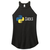 Python Programming Funny Programmer Python Logo Sneks Gift  Women's Perfect Tri Rocker Tank