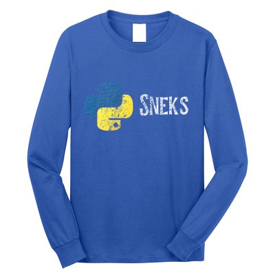 Python Programming Funny Programmer Python Logo Sneks Gift  Long Sleeve Shirt