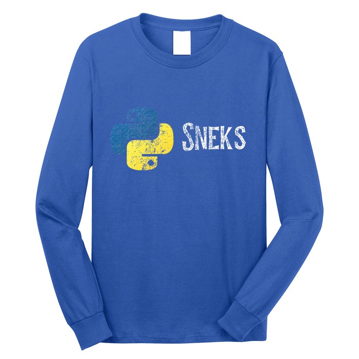 Python Programming Funny Programmer Python Logo Sneks Gift  Long Sleeve Shirt